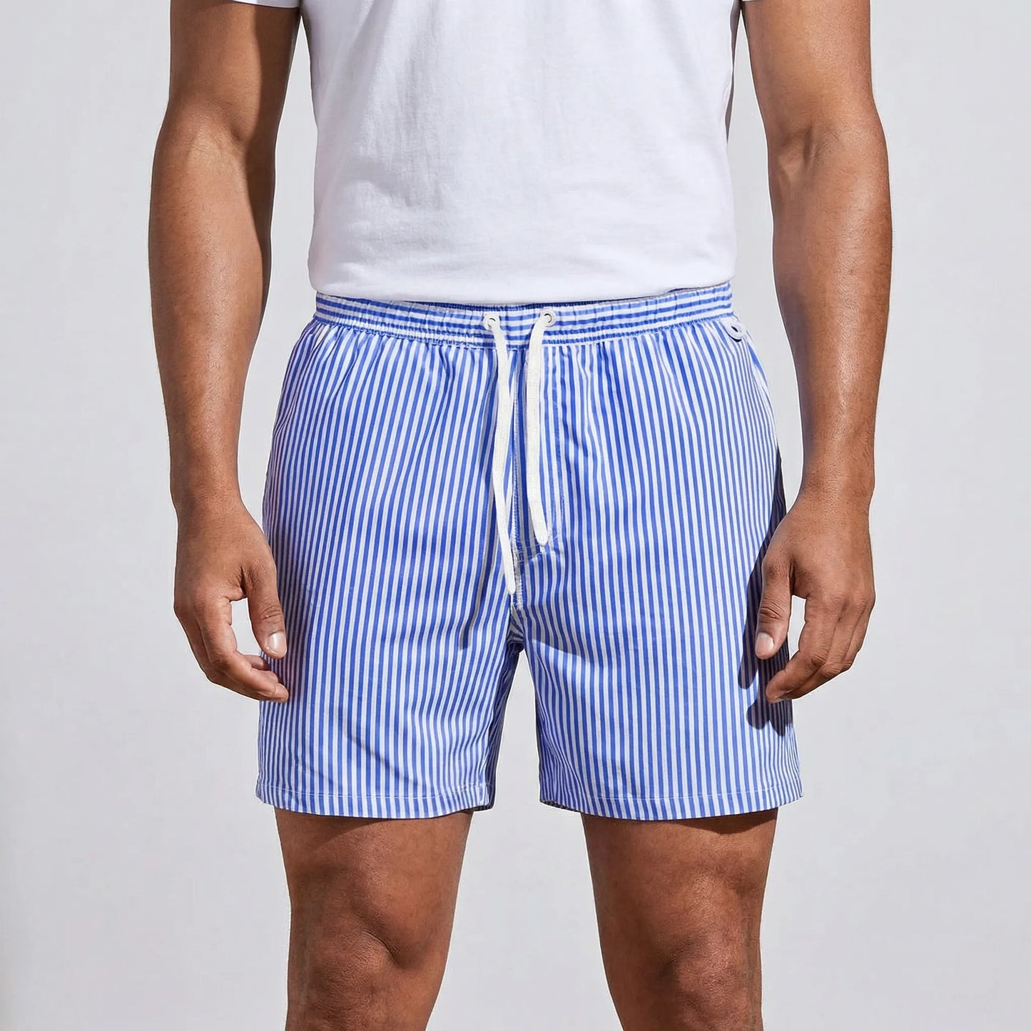 Kurze Gestreifte Badeshorts Für Herren - Gerard