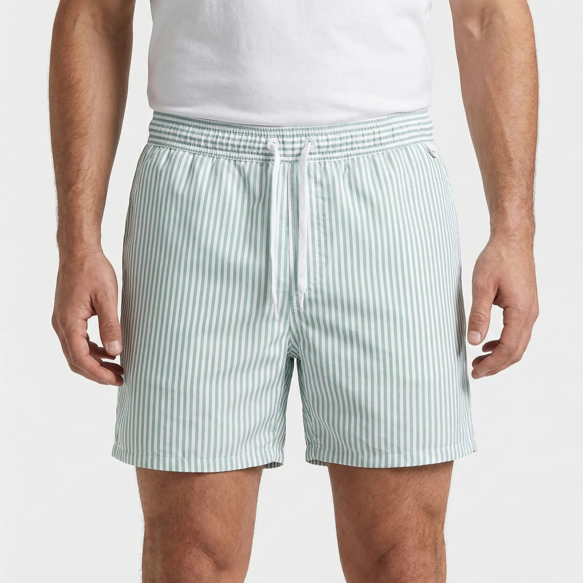 Kurze Gestreifte Badeshorts Für Herren - Gerard