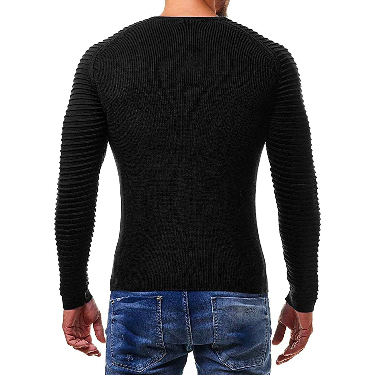 Herrtröja med randdetaljer – Lukas höstupplaga
