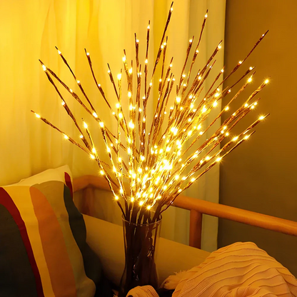 LED-Lichterzweige in Vase, warmweiß, Dekoration, Wohnzimmer, stimmungsvolle Beleuchtung