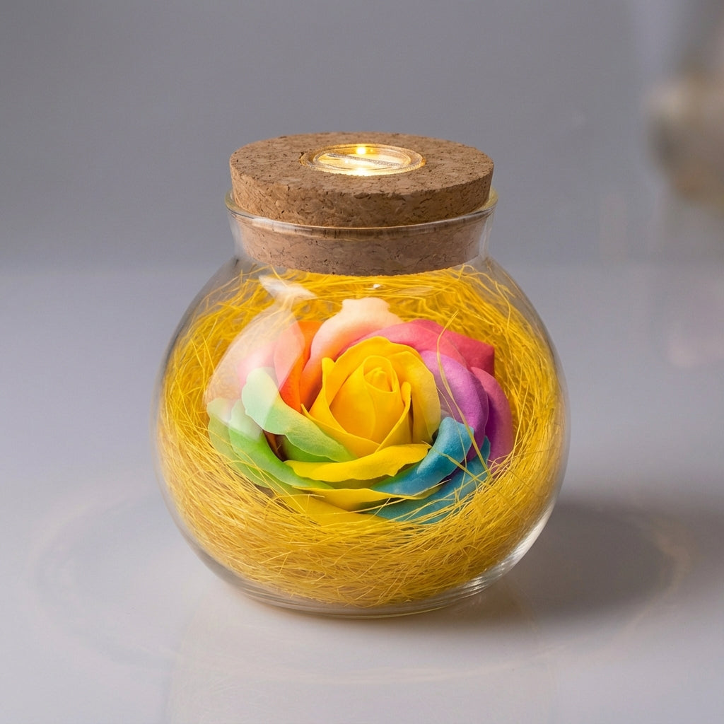 LED Rose Jar Lamp -  Roseluxe