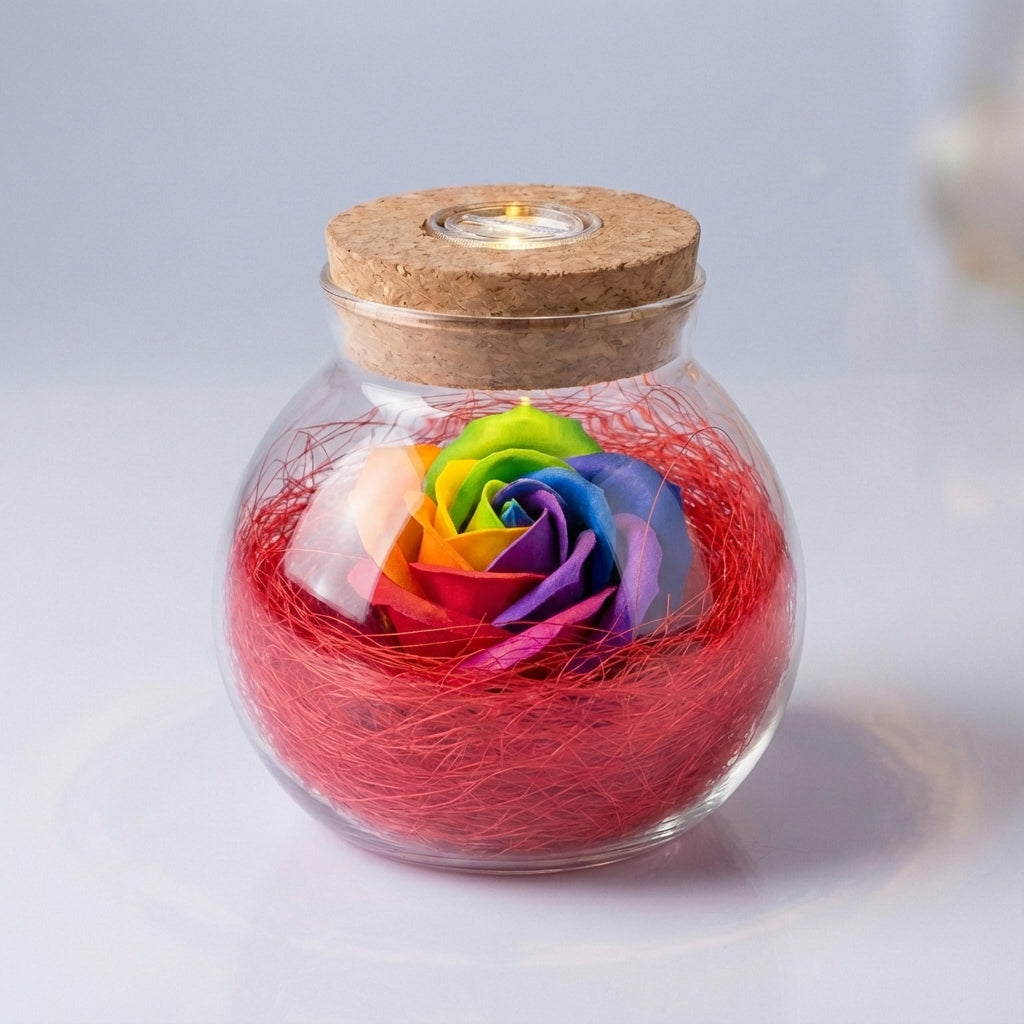 LED Rose Jar Lamp -  Roseluxe