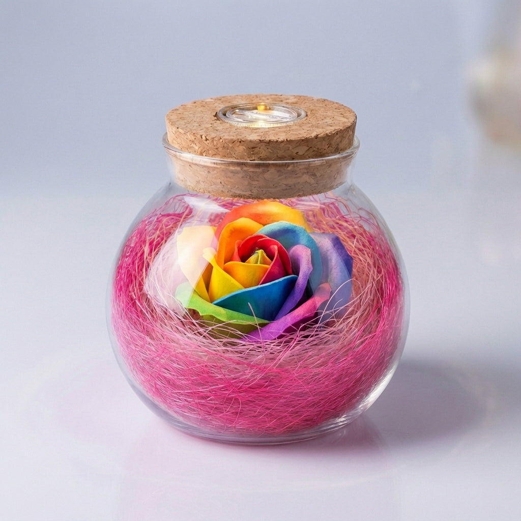 LED Rose Jar Lamp -  Roseluxe