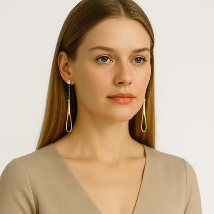 Långa fransar | Långa örhängen med svart frans för kvinnor