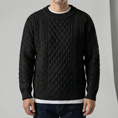 Langarm-Zopfmuster-Pullover - David