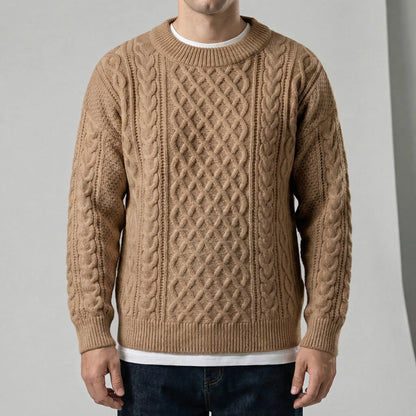 Langarm-Zopfmuster-Pullover - David