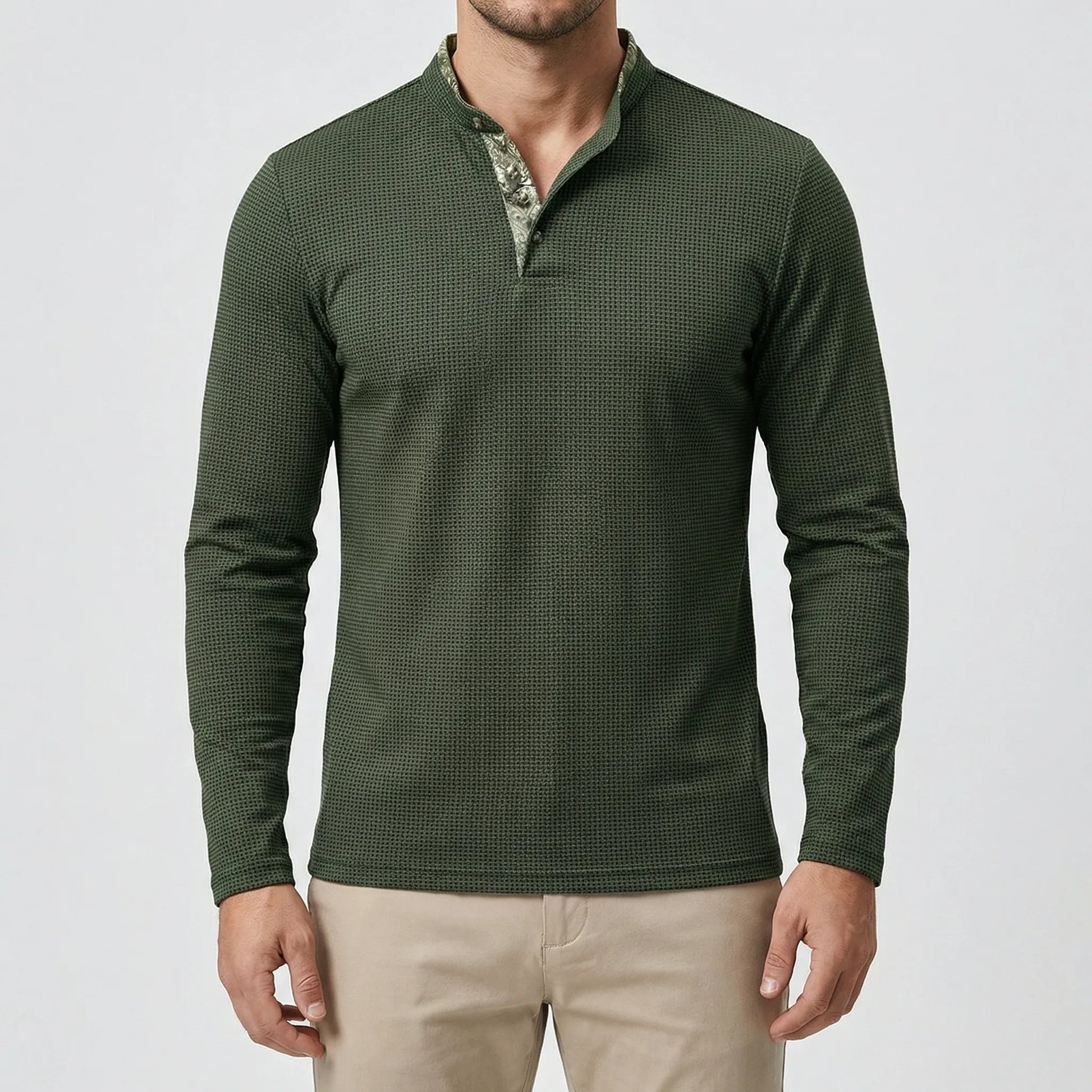 Langarm Poloshirt Mit Stehkragen - Kenan