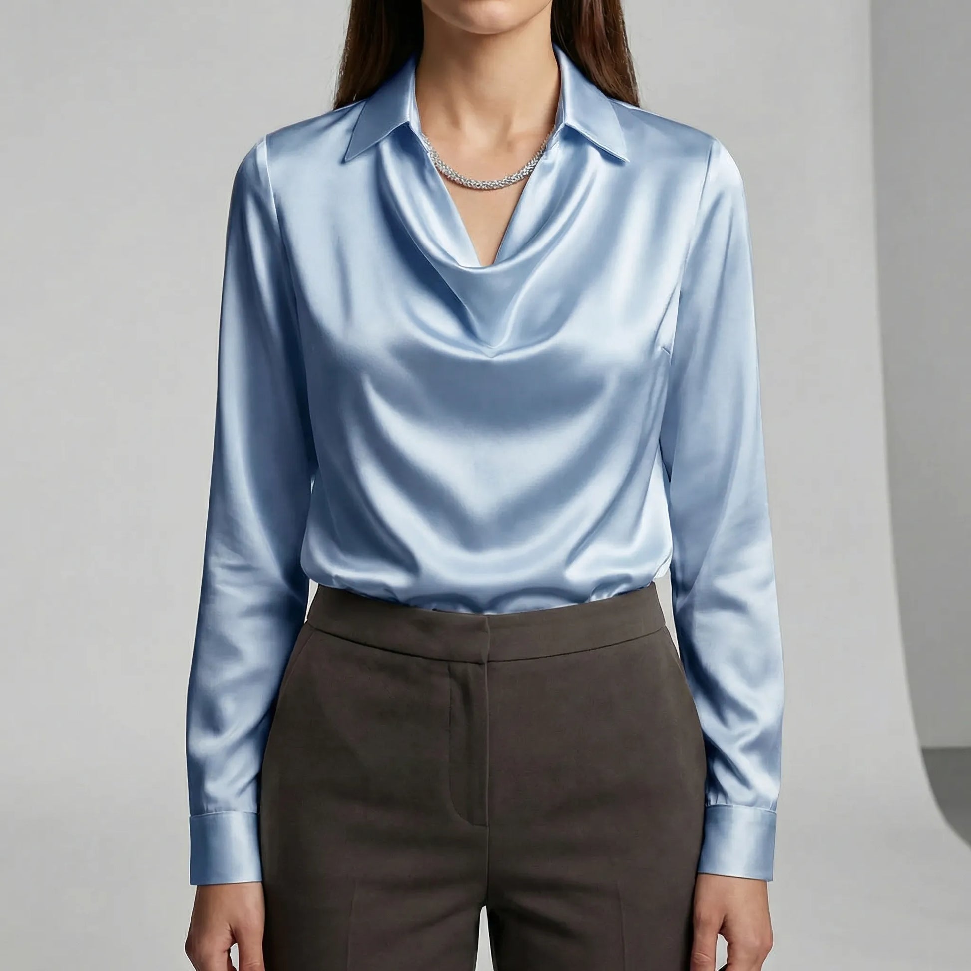 Langärmelige Drapée-Bluse - Ceylin