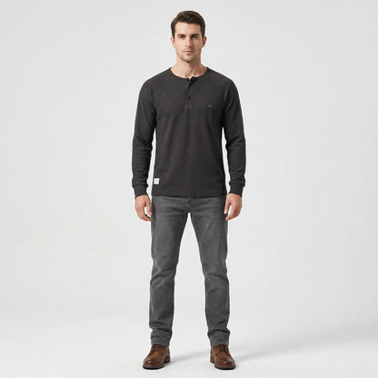 Langarmshirt Mit Knopfleiste - Giuseppe