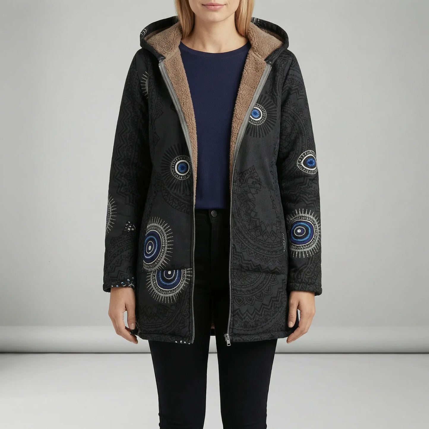 Lange Taillierte Kapuzenjacke - Philine