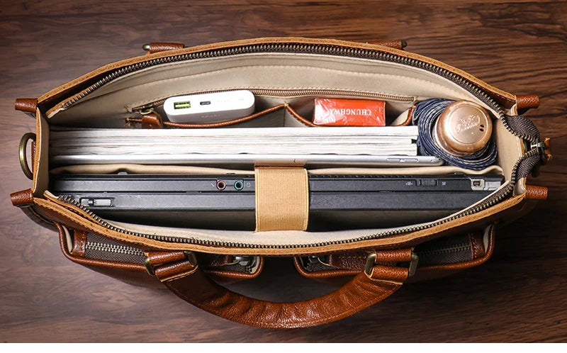 Laptoptas Wykonana Z Naturalnego Skóry - BusinessTote 