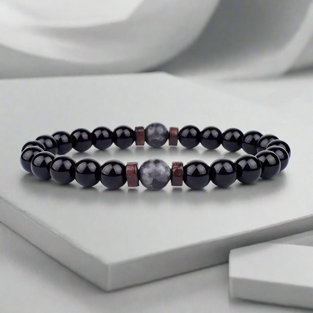 Lava-män| Naturliga lavastenarmband