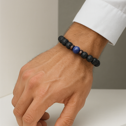 Lava-män| Naturliga lavastenarmband