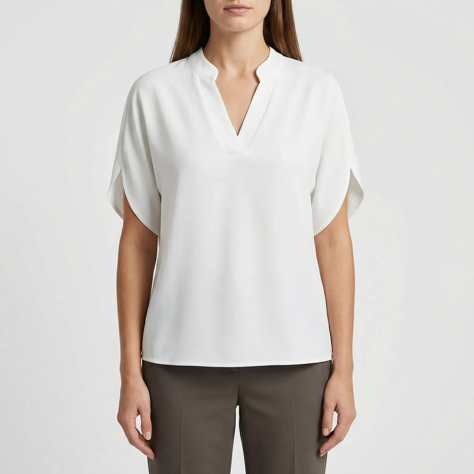 Leichte Kurzarm-Bluse Mit V-Ausschnitt - Susie