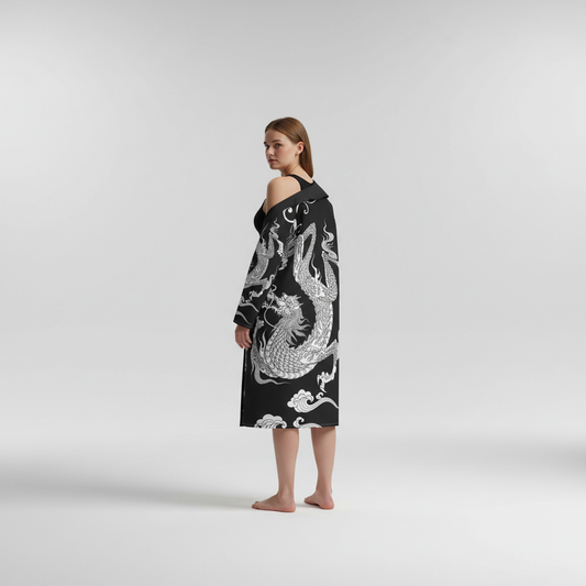 Leichter Bademantel Mit Druck - DragonCoat