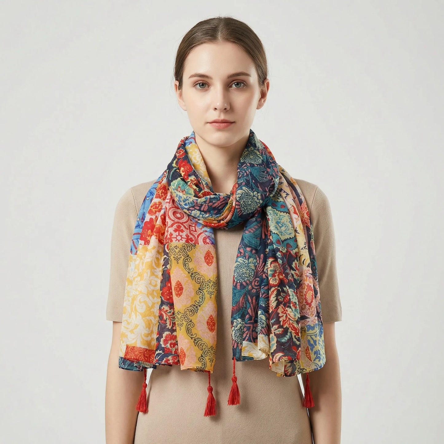 Lichte Damesdoek Met Kwastjesdetails - Janice