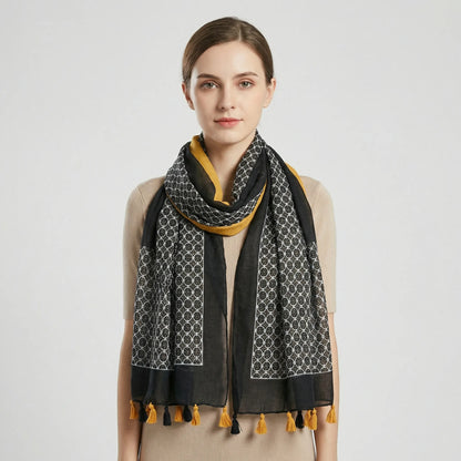 Lichte Damesdoek Met Kwastjesdetails - Janice