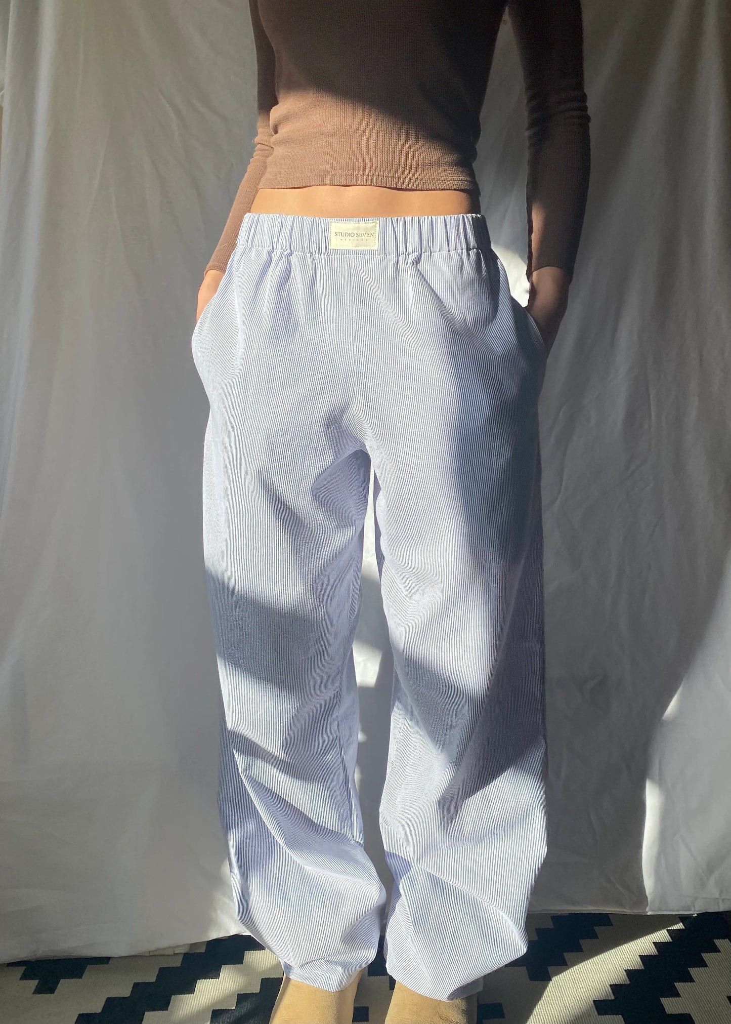 Dam-loungeshorts med randigt mönster – Elvira