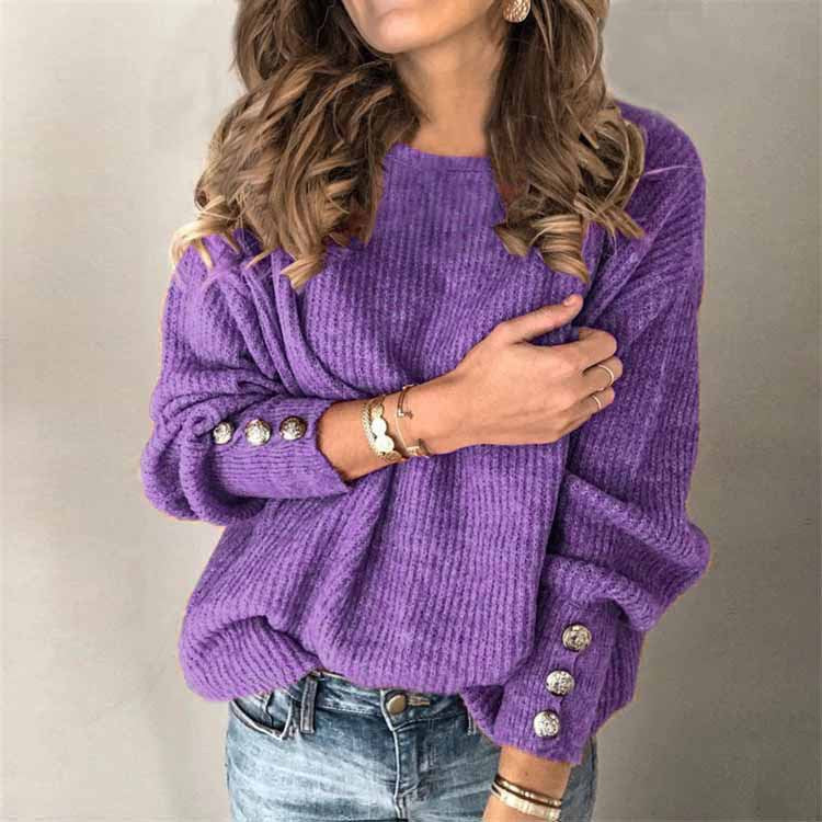 Locker Geschnittener Strickpullover - Charlotta