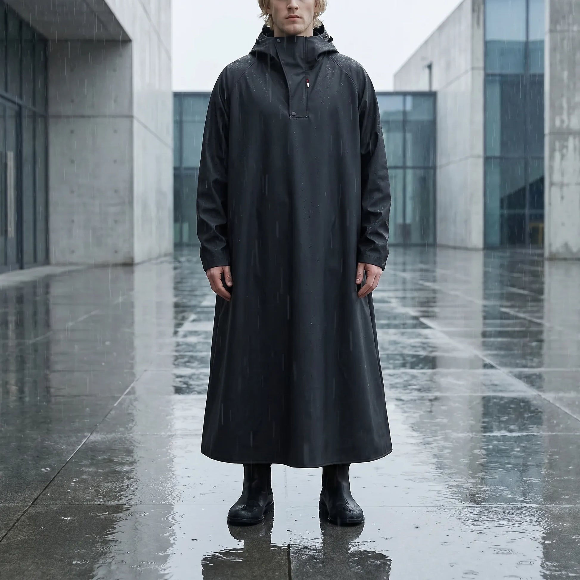 Long Hooded Riding Rain Jacket -  Drizlecape