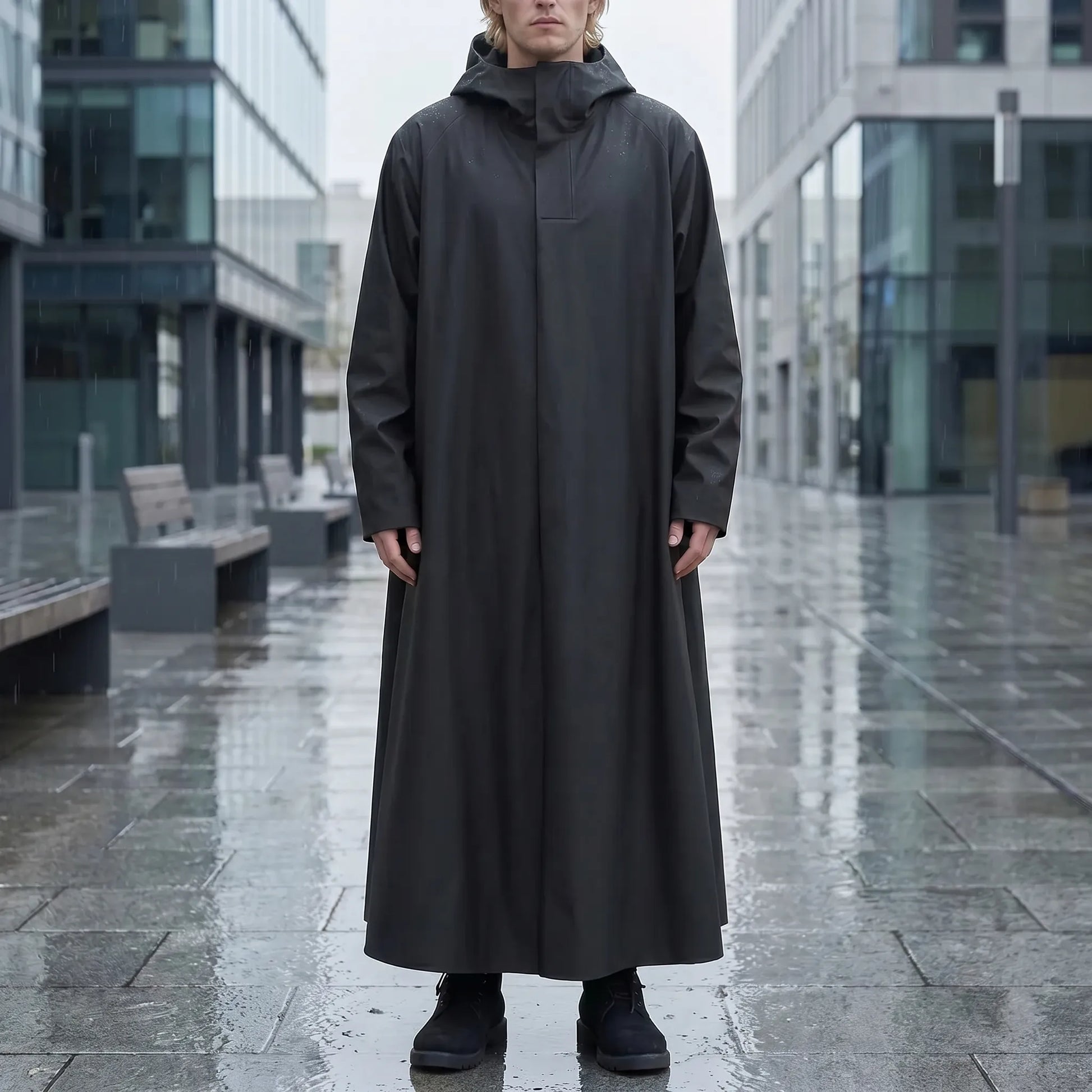 Long Hooded Riding Rain Jacket -  Drizlecape