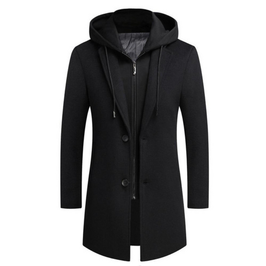 Long Line Hooded Men's Coat - Hugo