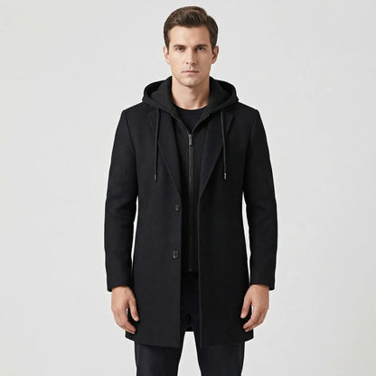 Long Line Hooded Men's Coat - Hugo