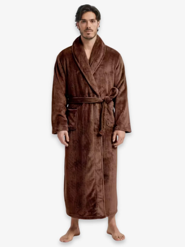 Long Men's Dressing Gown With Tie Belt - Marlon