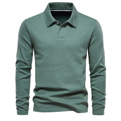 Long Sleeve Turn-Down Collar Polo - Carlton