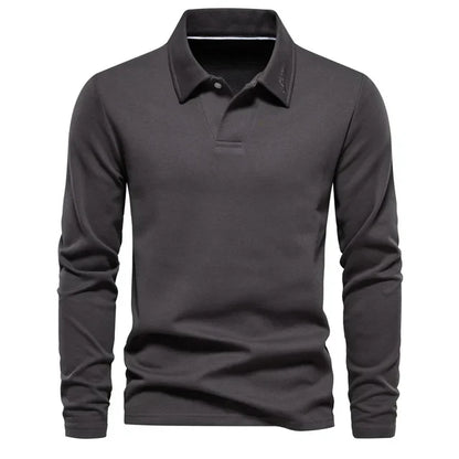 Long Sleeve Turn-Down Collar Polo - Carlton