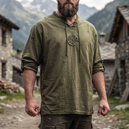 Long Sleeve Viking Embroidery Shirt - Brett