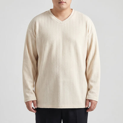 Loose Fit Long Sleeve V-Neck Tee - Steve