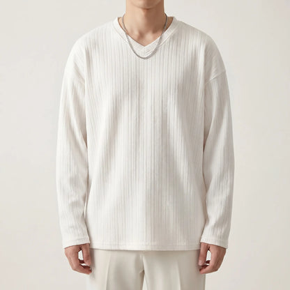 Loose Fit Long Sleeve V-Neck Tee - Steve