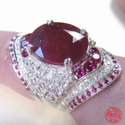Silverring med rubin – Seraphine