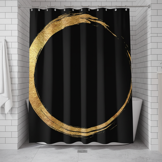 Luxuriöser Golddruck Duschvorhang - AureoRing