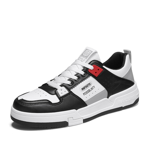 Schwarz-weiße Herren-Sneaker, Sportschuhe mit Luftkissen, rutschfest, für Outdoor-Training.