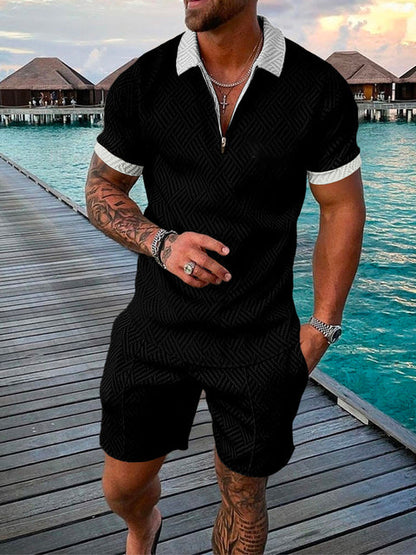 Tvådelat herrsommaroutfit med polo och shorts – Damon