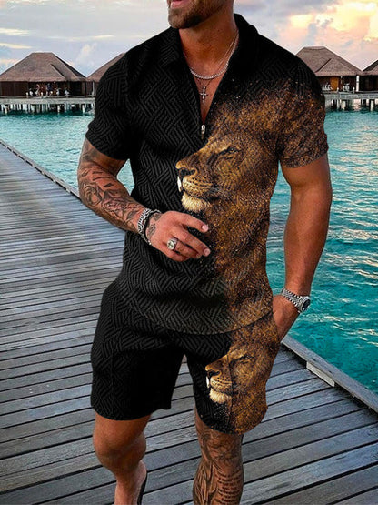 Tvådelat herrsommaroutfit med polo och shorts – Damon