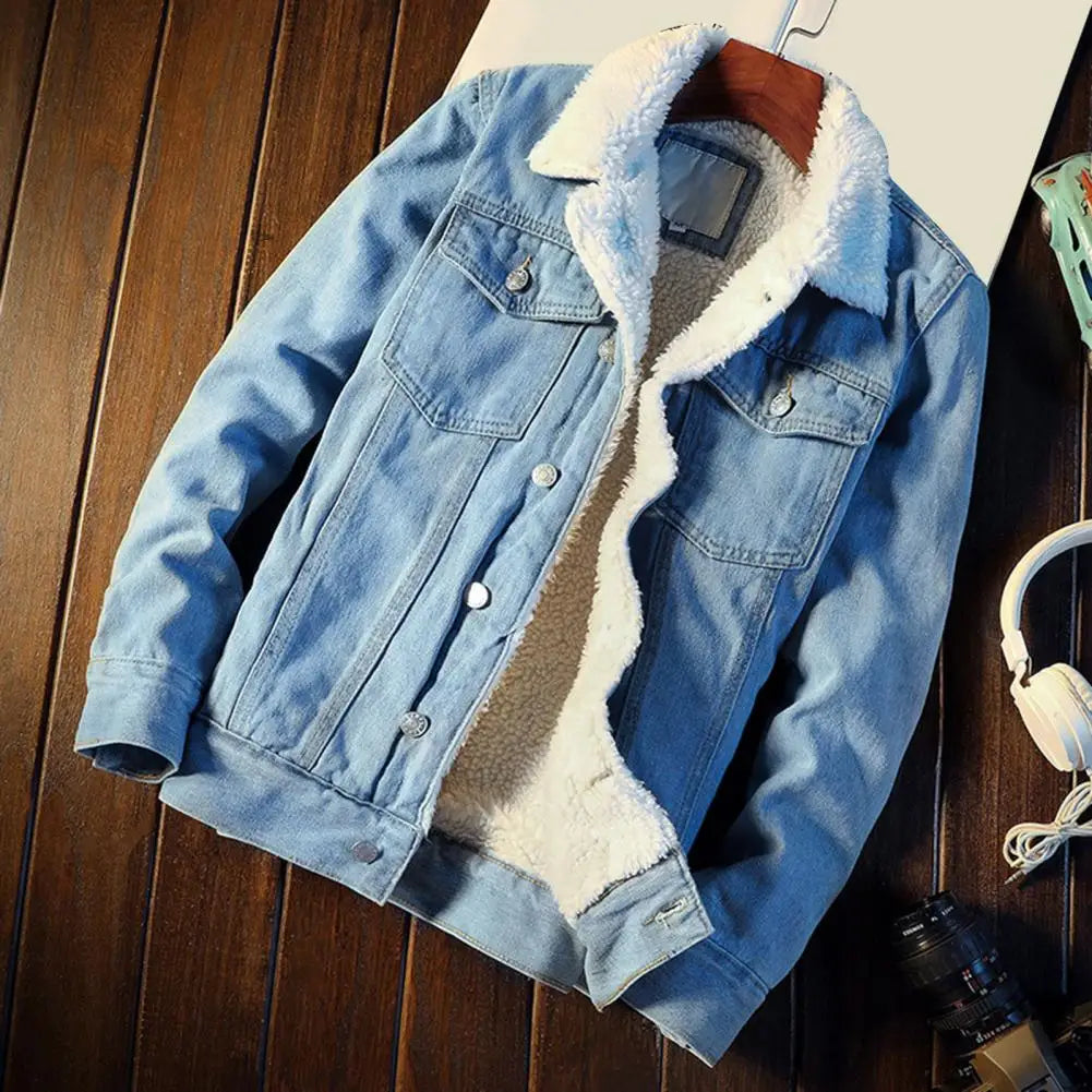 Herrjacka i denim med varmt fleecefoder – Tobias