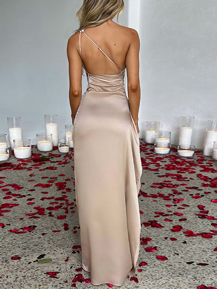 Maxikleid Mit One-Shoulder Design - ShimmerDress 