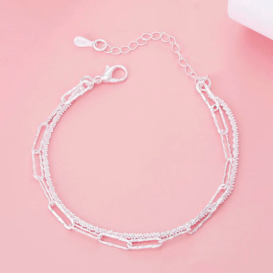 Silberarmband Damen, filigranes Design, verstellbar, Schmuck, Geschenkidee, elegant, modisch.