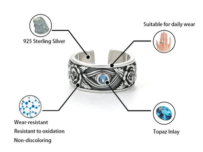 925 Sterling Silber Ring mit Topas-Einlage, oxidationsbeständig, alltagstauglich, nicht verfärbend.