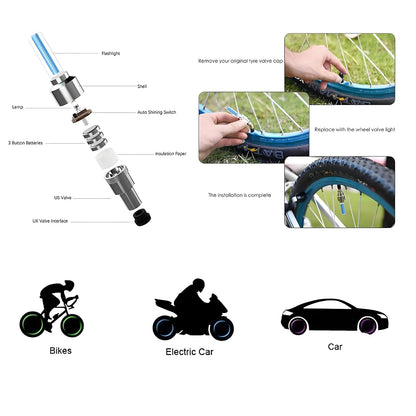 Set med 4 lysande ventilkapslar – GlowRims