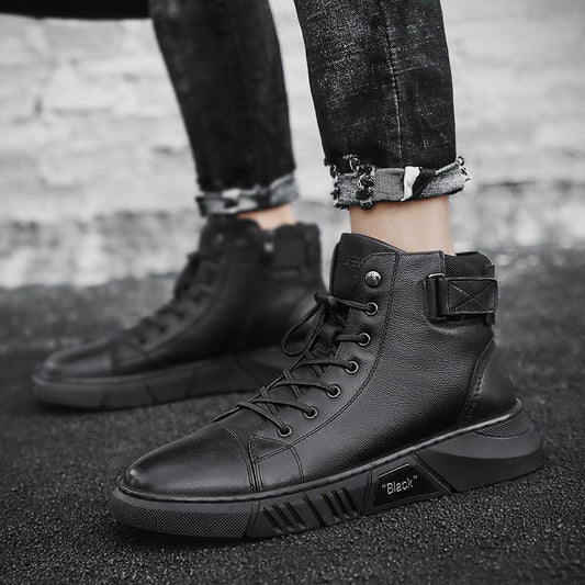 Men's Black High-Top Lace-Up Trainer - Corey