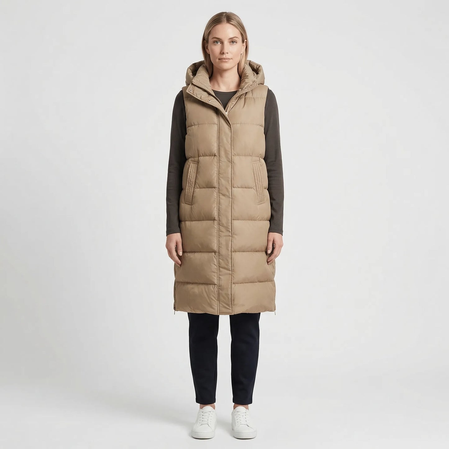Midi-Length Insulated Body Warmer - Hazel