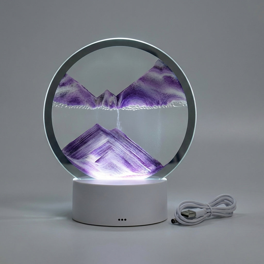 Modern Circular Sand Art Lamp -  AquaDrift