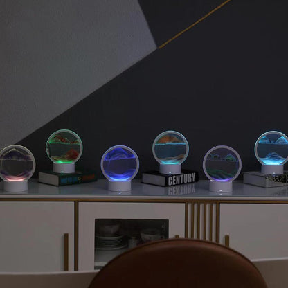 Modern Circular Sand Art Lamp -  AquaDrift
