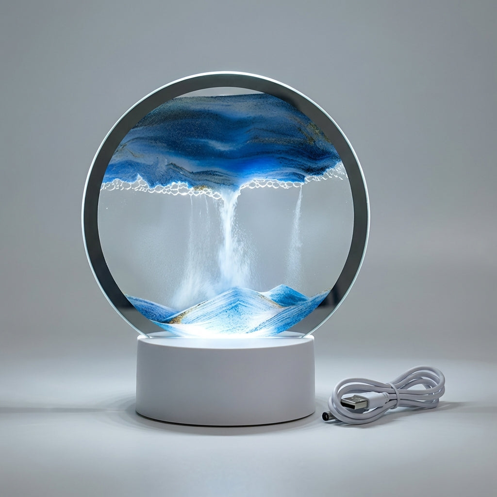Modern Circular Sand Art Lamp -  AquaDrift