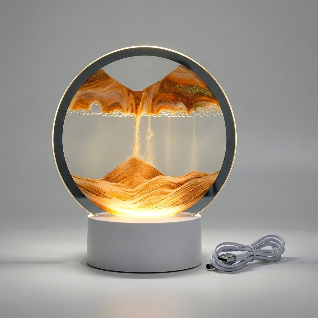 Modern Circular Sand Art Lamp -  AquaDrift