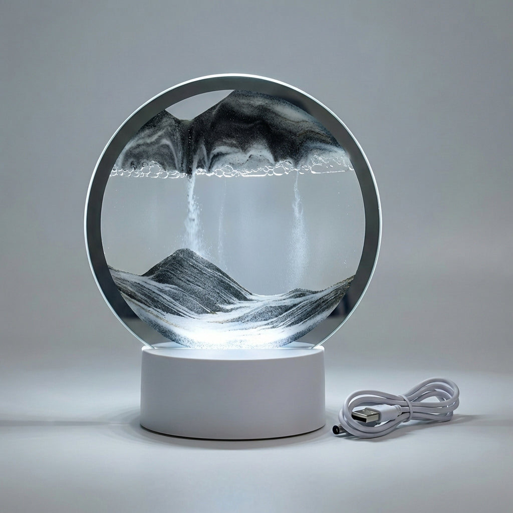 Modern Circular Sand Art Lamp -  AquaDrift